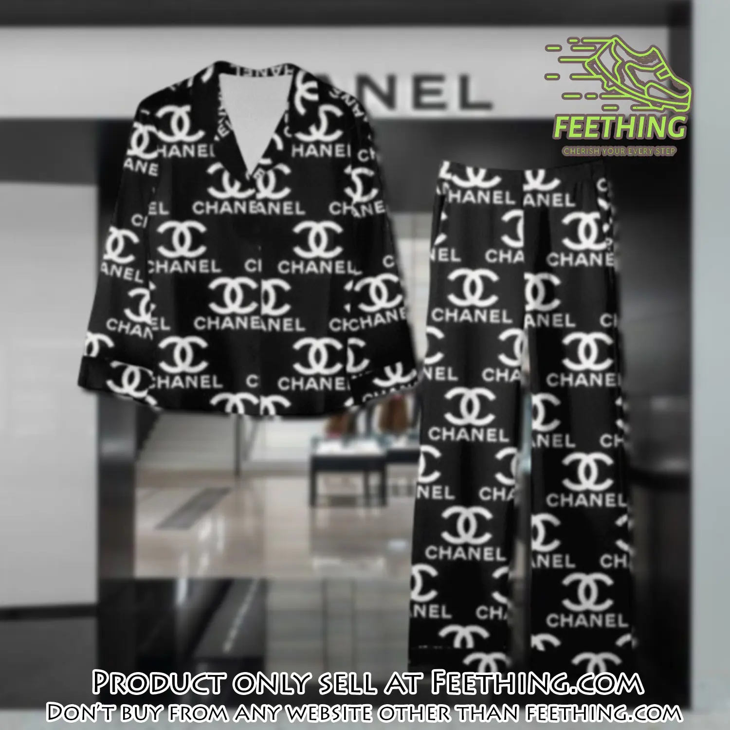 Trending luxury chanel satin pajama set pjs1041 ft5923735